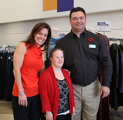 Cheryl Bernard, Kelsey Wood and Dale Monaghan, Goodwill President and CEO.