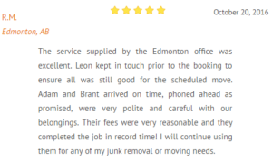 College Hunks Edmonton Testimonial 1