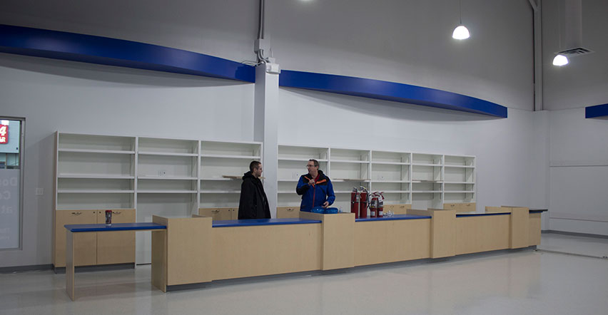Goodwill SouthPark interior front counters under constuction