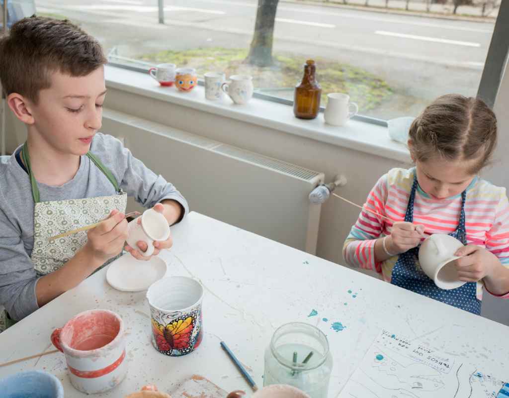 painting flower pot mugs