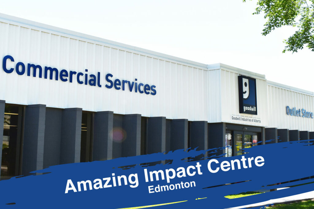 Edmonton Impact Centre Outlet Store & Donation Centre exterior entrance doors.