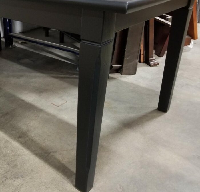 Rectangular Black Table, Solid Wood, with 6 Chairs - Image 2