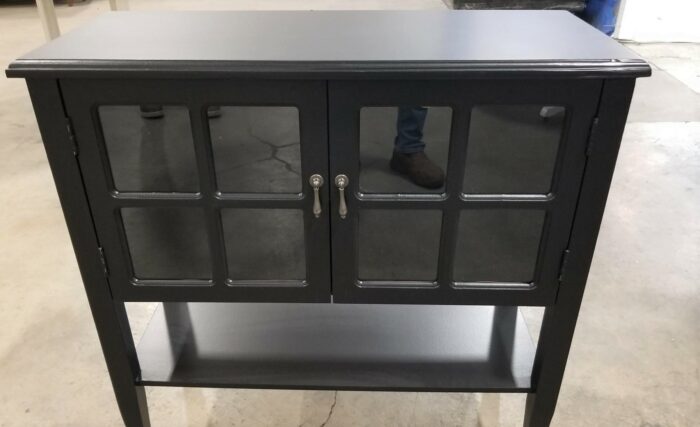 2-Doors Small Storage Black Cabinet