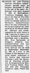 A Remembrance Reunion: War Medals Returned 10 John Thomas Hearson Obituary Blog 125x300 1
