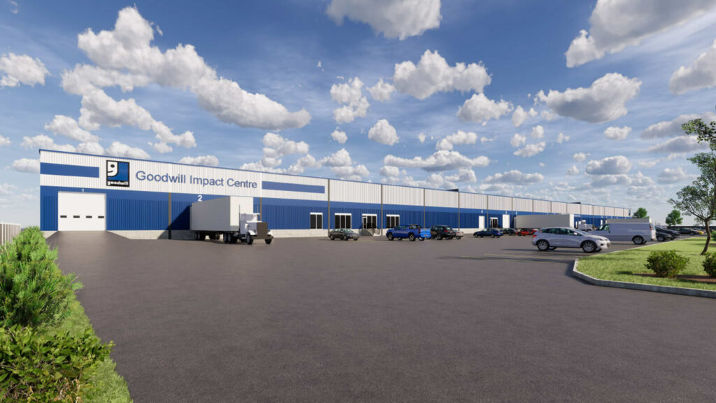 Calgary Impact Centre Outlet Store & Donation Centre exterior entrance doors.