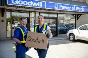 Employees at Goodwill donation centre