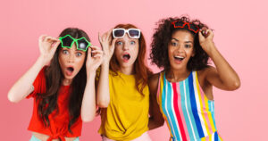 Girls dressed in the latest thrifting fashion from Goodwill Alberta