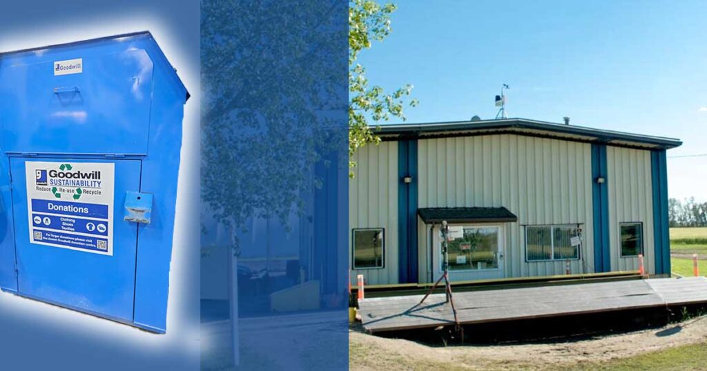 Morinville Roseridge Waste Management Facility exterior entrance doors.