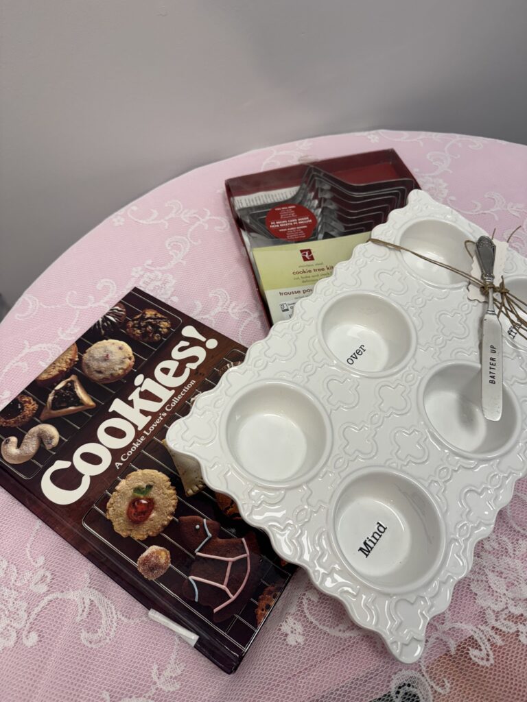 Sustainable & Affordable Thrift Gift Ideas from Goodwill Alberta 14 DIY gift basket with baking items from Goodwill SouthPark